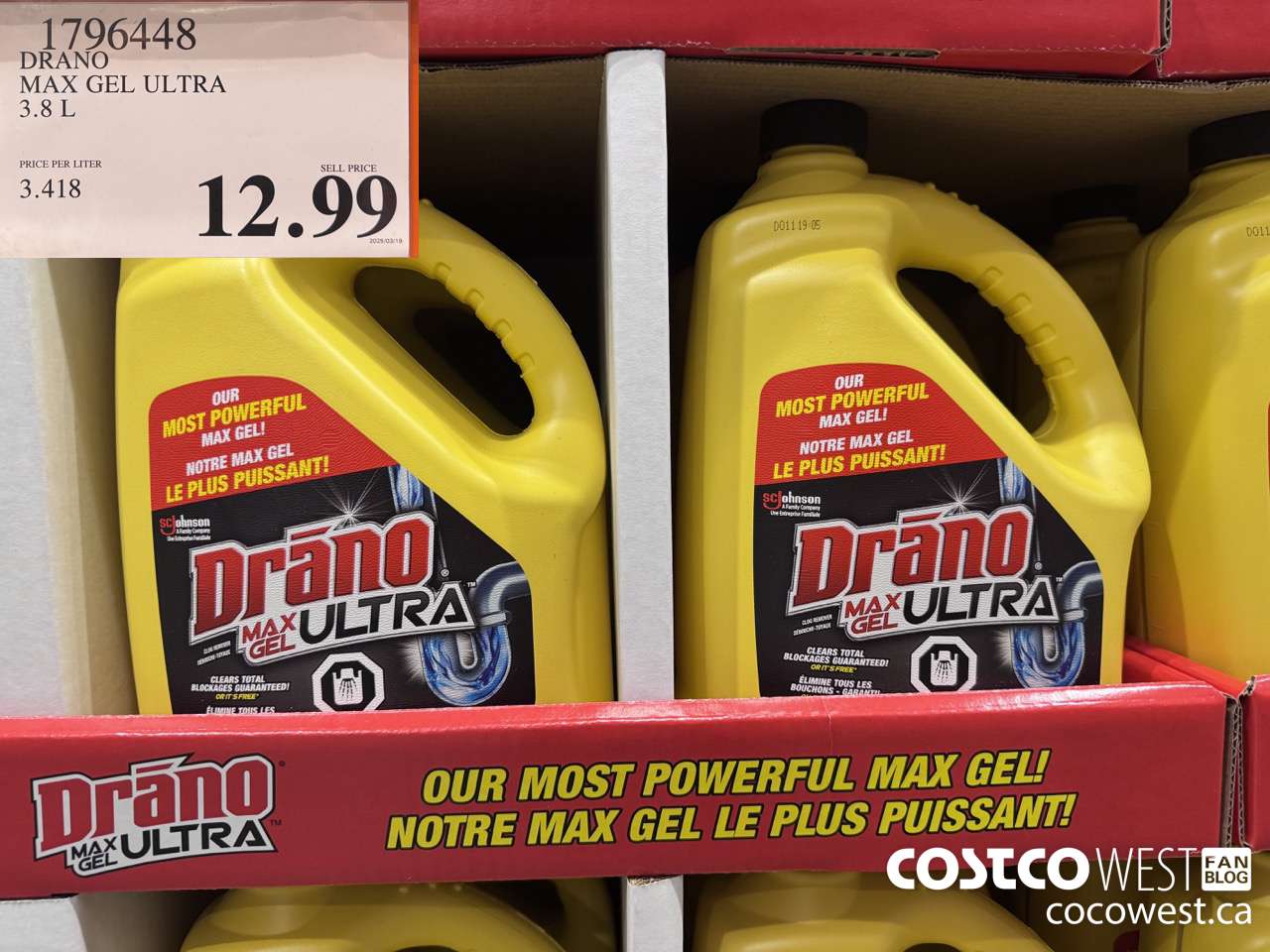 1796448 DRANO MAX GEL ULTRA 3.8L $12.99