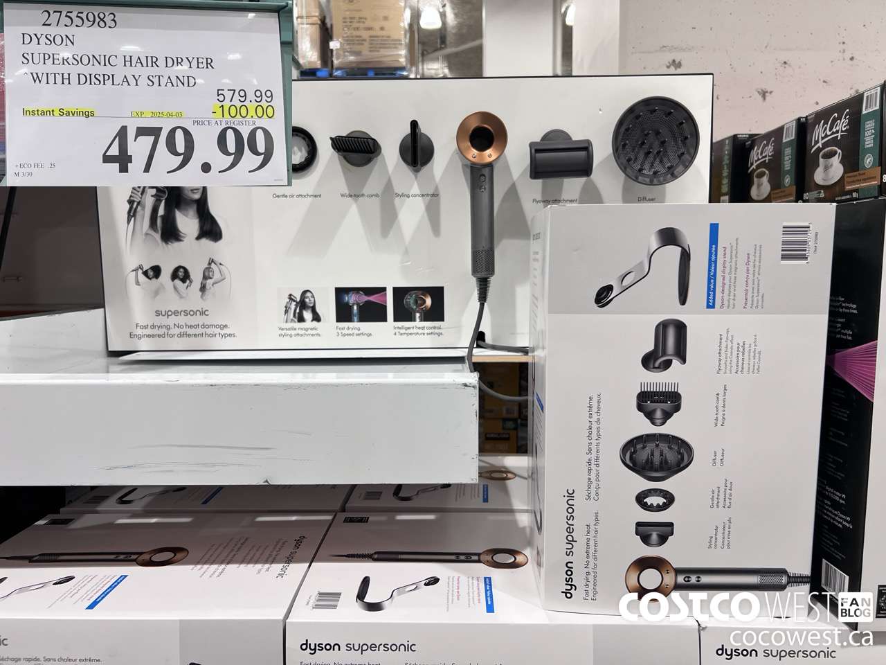 2755983 DYSON SUPERSONIC HAIR DRYER WITH DISPLAY STAND ($100.00 INSTANT SAVINGS EXPIRES ON 2025-04-03) $479.99