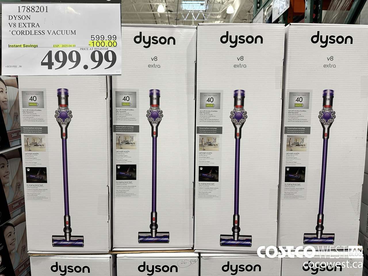 1788201 DYSON V8 EXTRA CORDLESS VACUUM ($100.00 INSTANT SAVINGS EXPIRES ON 2025-04-10) $499.99