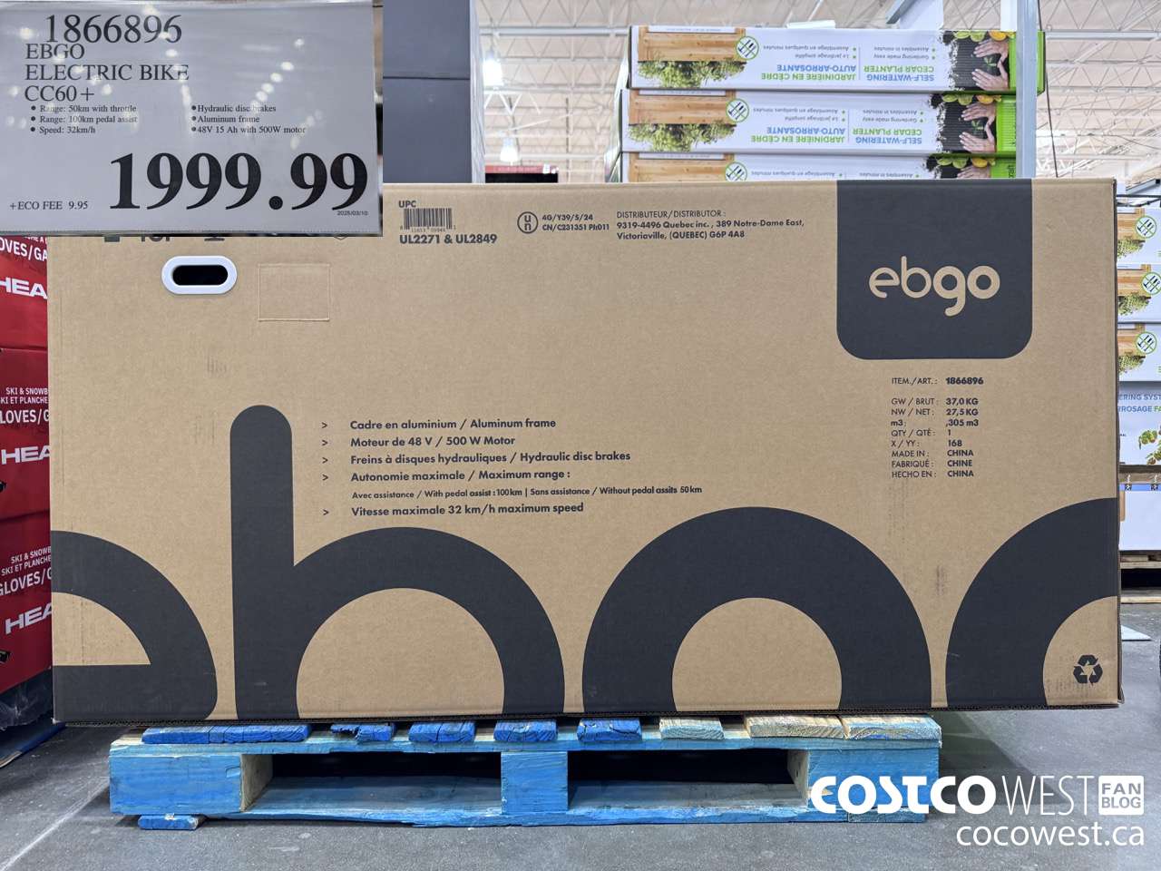 1866896 EBGO ELECTRIC BIKE CC60+ $1999.99