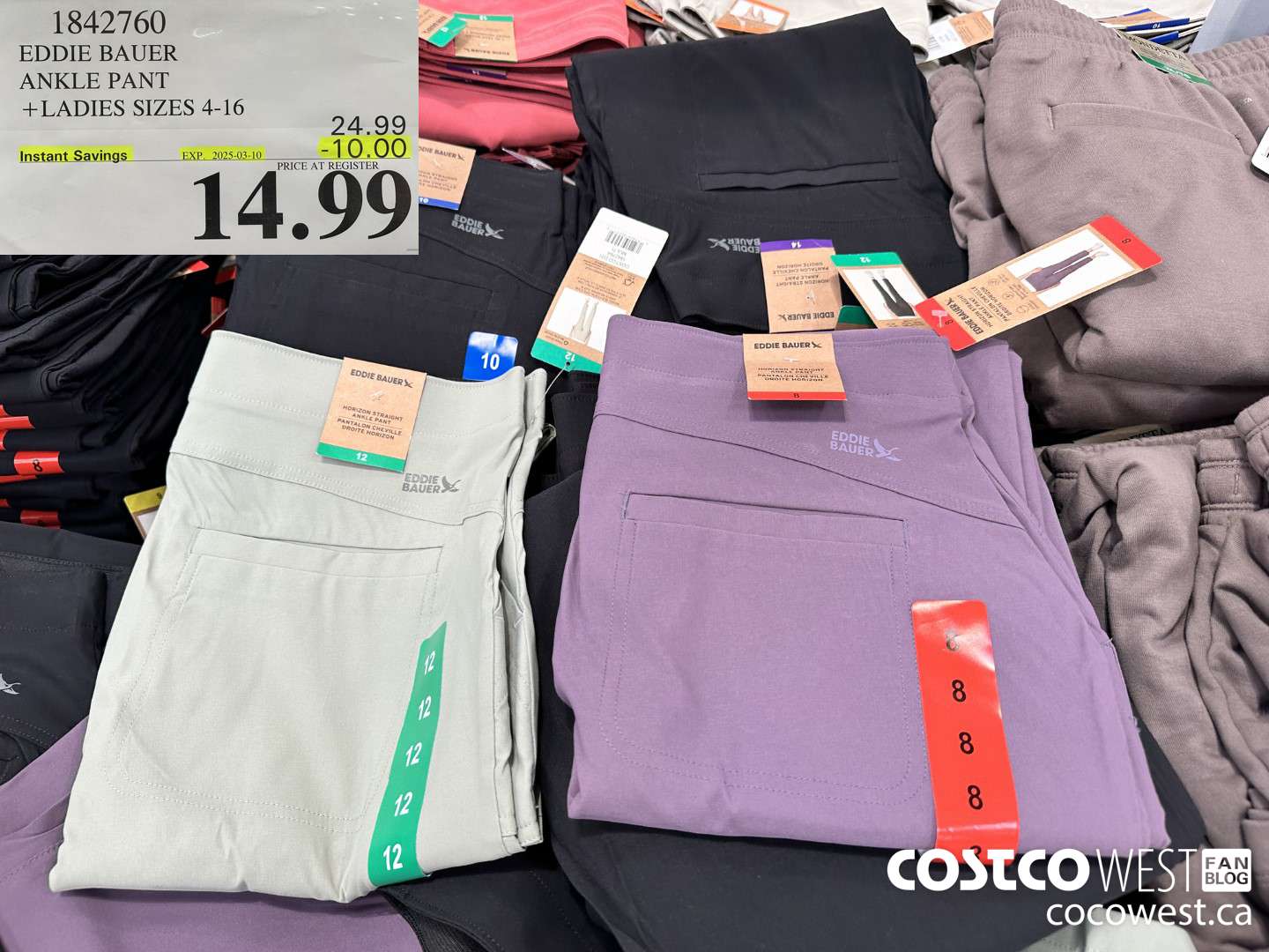 1842760 EDDIE BAUER ANKLE PANT LADIES SIZES 4-16 ($10.00 INSTANT SAVINGS EXPIRES ON 2025-03-10) $14.99