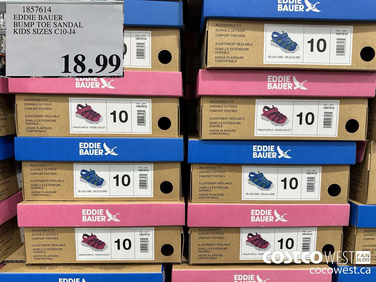 1857614 EDDIE BAUER BUMP TOE SANDAL KIDS SIZES C10-J4 $18.99