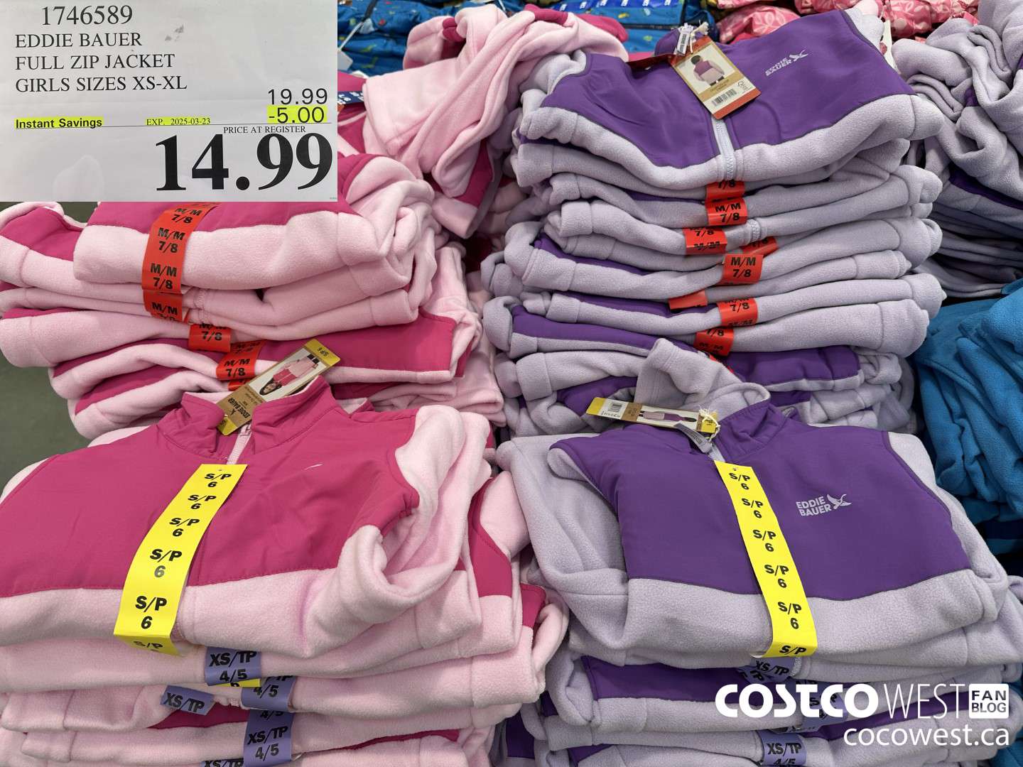 1746589 EDDIE BAUER FULL ZIP JACKET GIRLS SIZES XS-XL  ($5.00 INSTANT SAVINGS EXPIRES ON 2025-03-23) $14.99