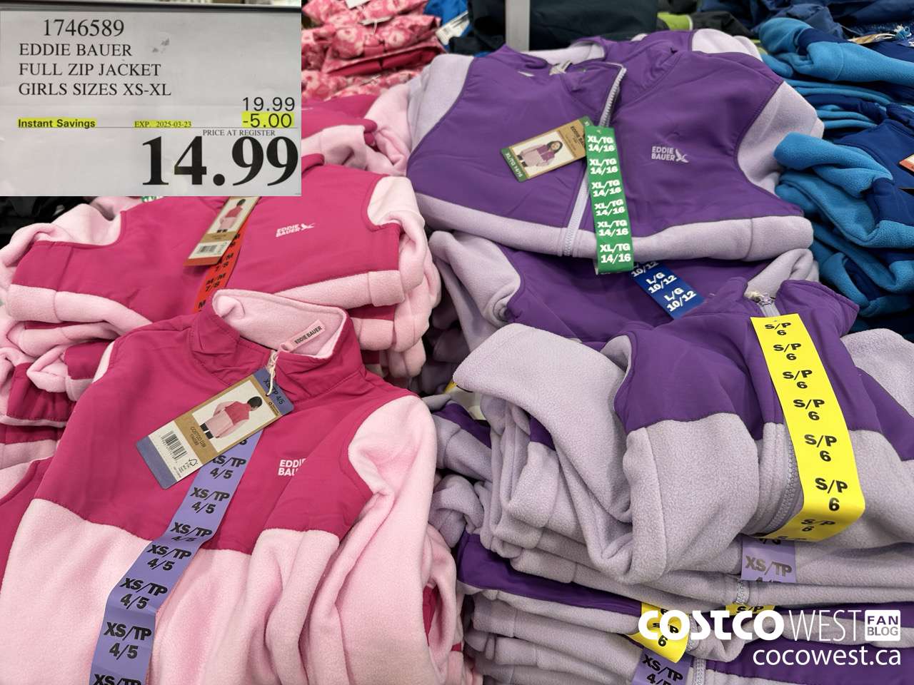 1746589 EDDIE BAUER FULL ZIP JACKET GIRLS SIZES XS-XL  ($5.00 INSTANT SAVINGS EXPIRES ON 2025-03-23) $14.99