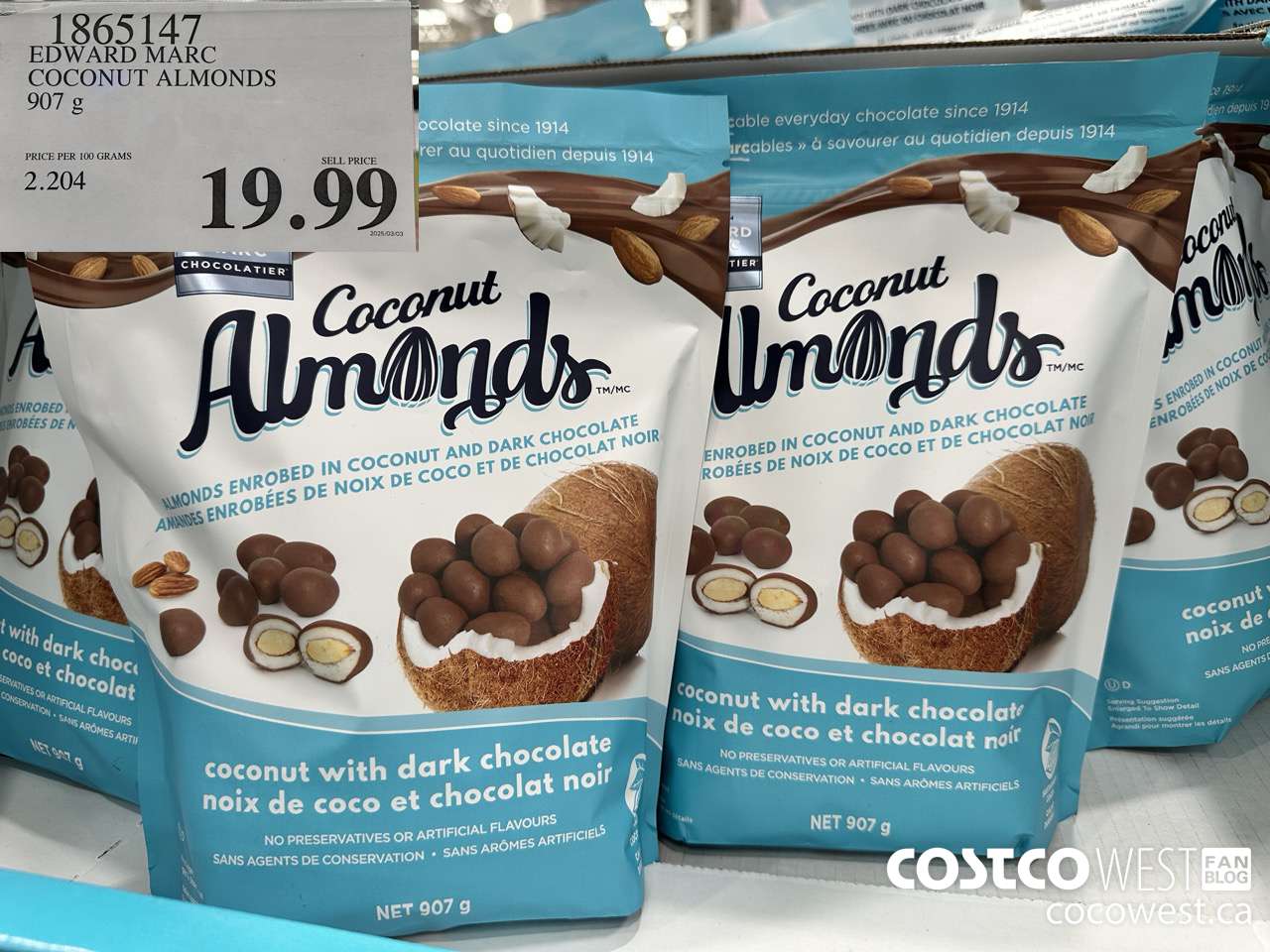 1865147 EDWARD MARC COCONUT ALMONDS 907G $19.99
