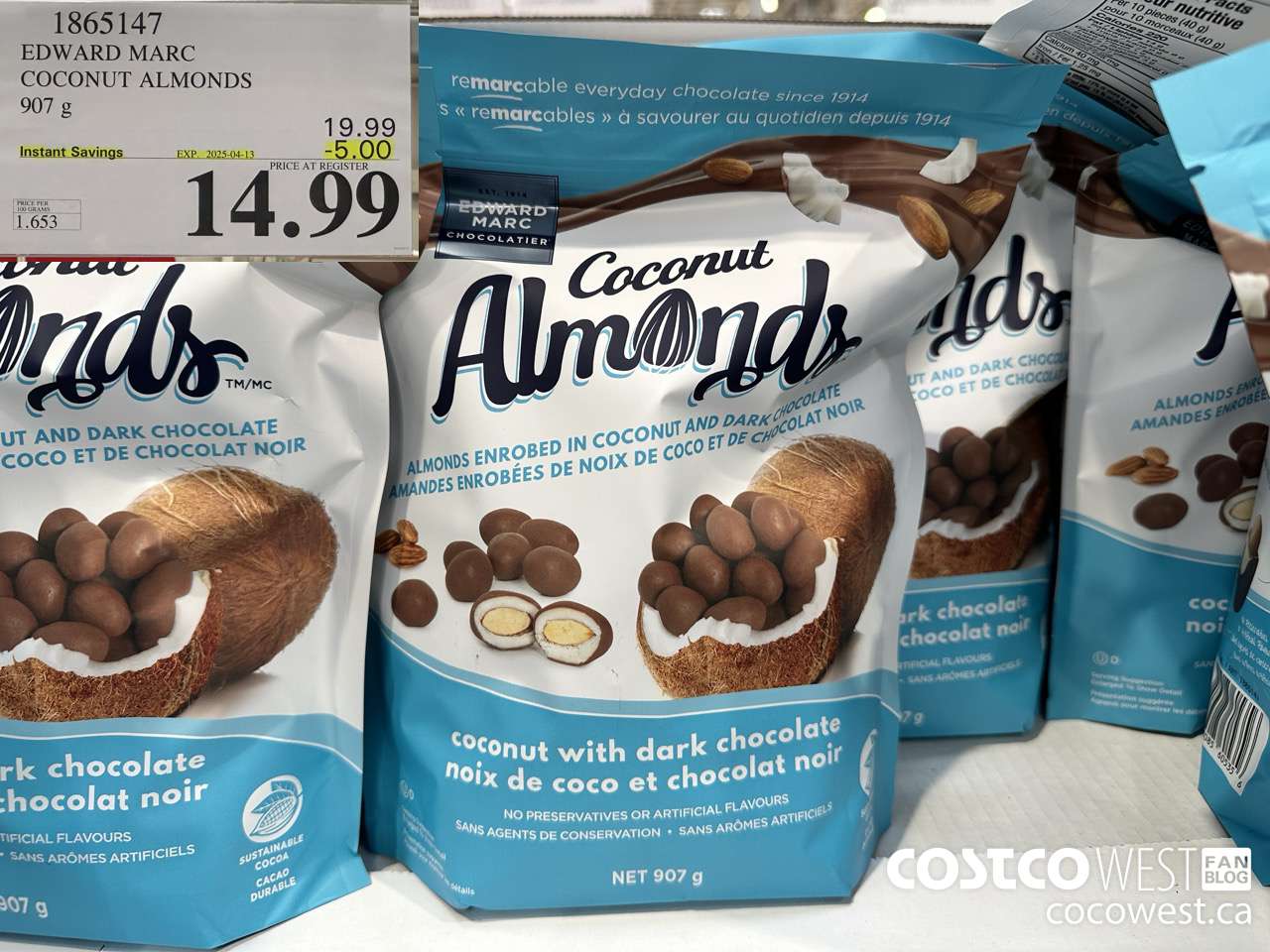 1865147 EDWARD MARC COCONUT ALMONDS 907G ($5.00 INSTANT SAVINGS EXPIRES ON 2025-04-13) $14.99
