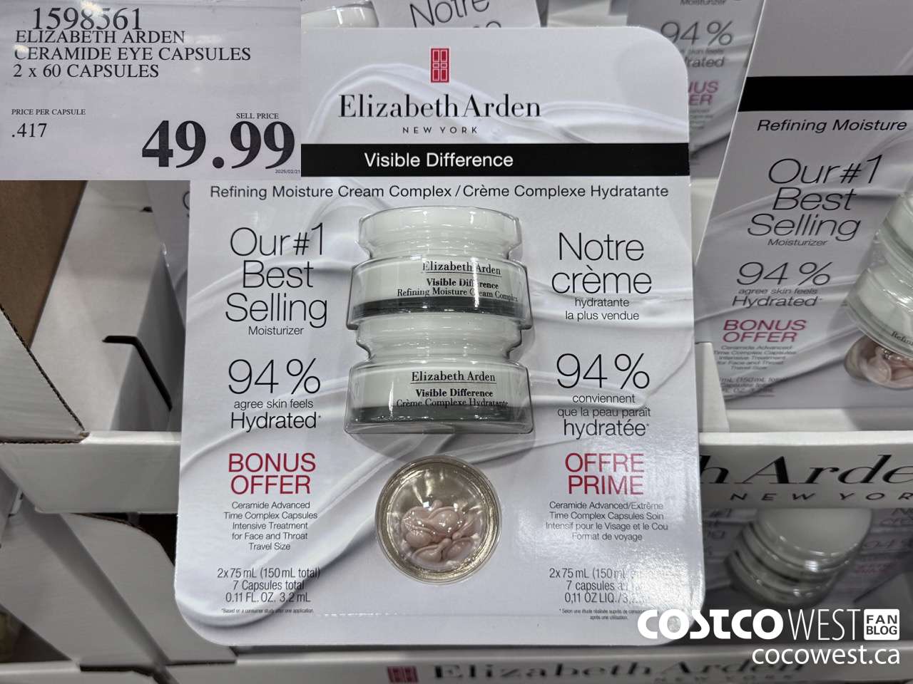 1598561 ELIZABETH ARDEN CERAMIDE EYE CAPSULES 2 X 60 CAPSULES $49.99