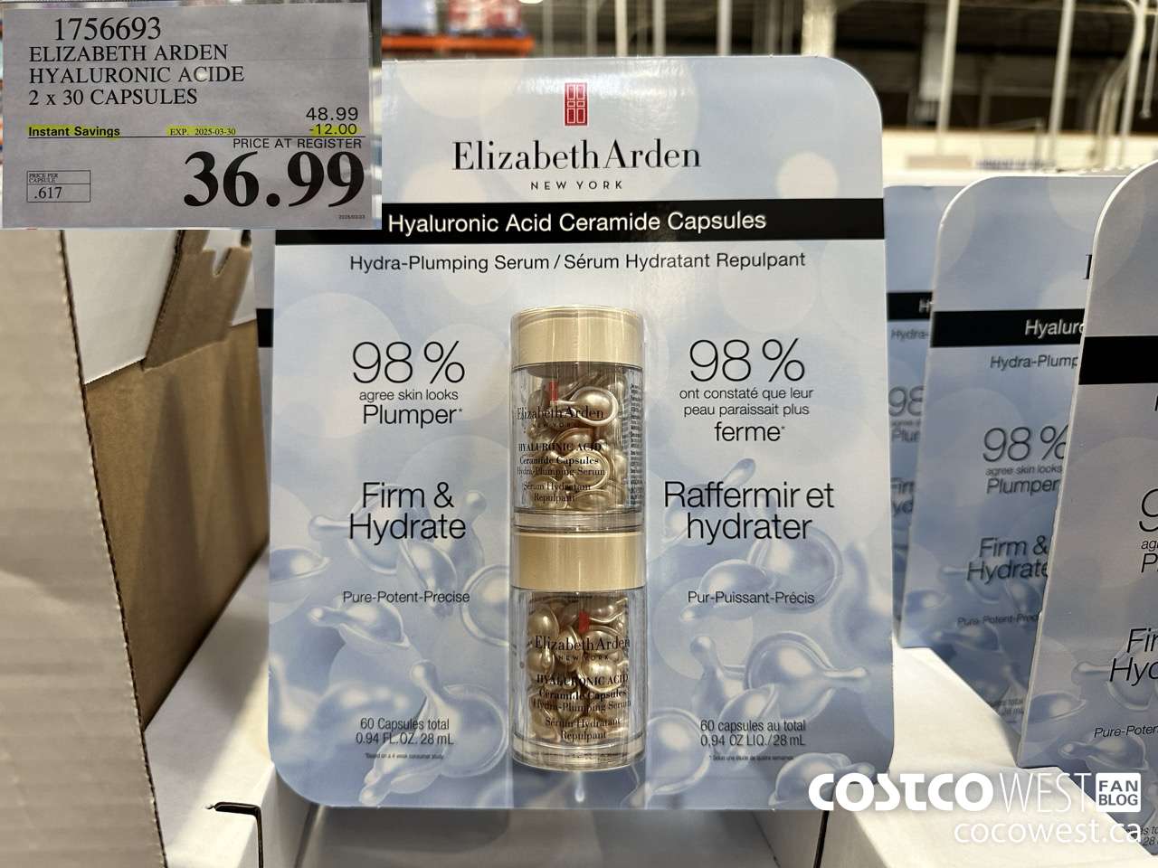 1756693 ELIZABETH ARDEN HYALURONIC ACIDE 2 X 30 CAPSULES ($12.00 INSTANT SAVINGS EXPIRES ON 2025-03-30) $36.99