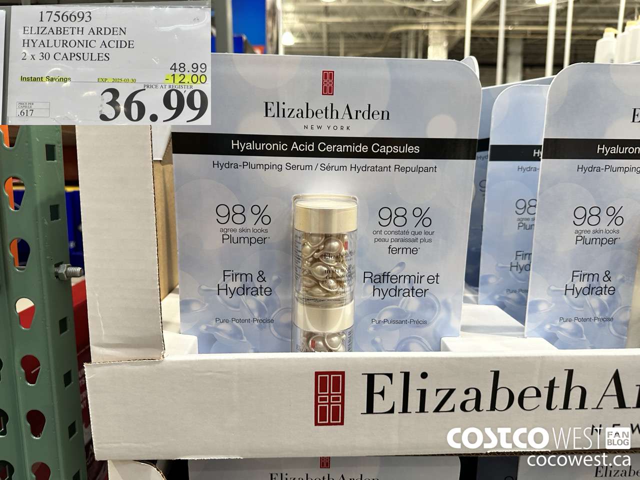 1756693 ELIZABETH ARDEN HYALURONIC ACIDE 2 X 30 CAPSULES ($12.00 INSTANT SAVINGS EXPIRES ON 2025-03-30) $36.99