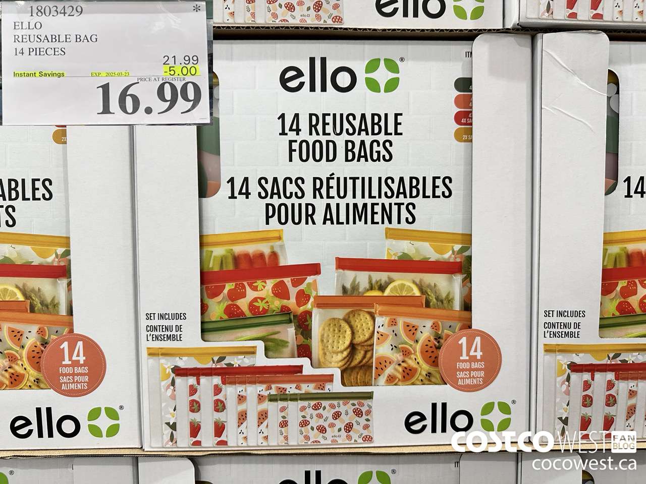 1803429 ELLO REUSABLE BAG 14 PIECES ($5.00 INSTANT SAVINGS EXPIRES ON 2025-03-23) $16.99