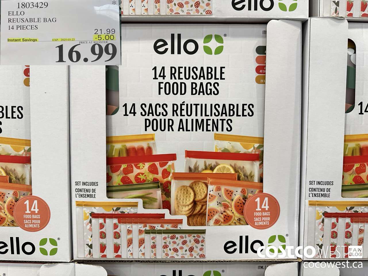 1803429 ELLO REUSABLE BAG 14 PIECES ($5.00 INSTANT SAVINGS EXPIRES ON 2025-03-23) $16.99