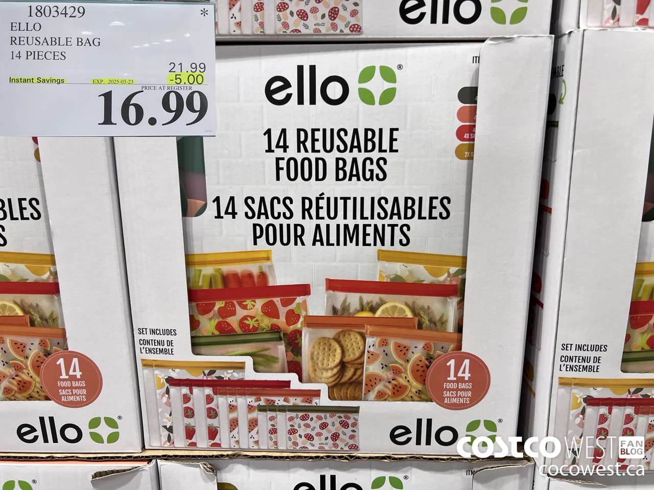 1803429 ELLO REUSABLE BAG 14 PIECES ($5.00 INSTANT SAVINGS EXPIRES ON 2025-03-23) $16.99