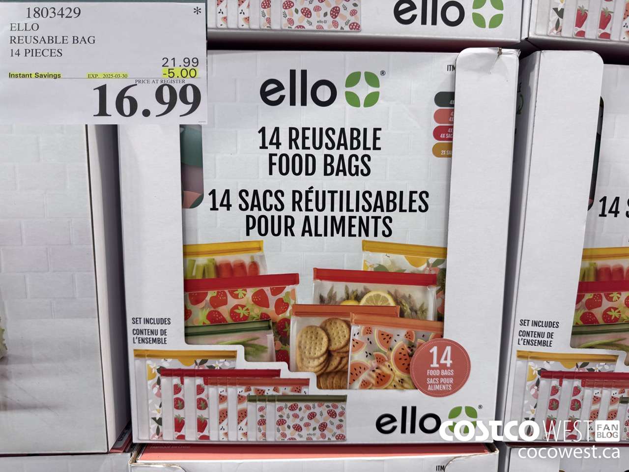 1803429 ELLO REUSABLE BAG 14 PIECES ($5.00 INSTANT SAVINGS EXPIRES ON 2025-03-30) $16.99