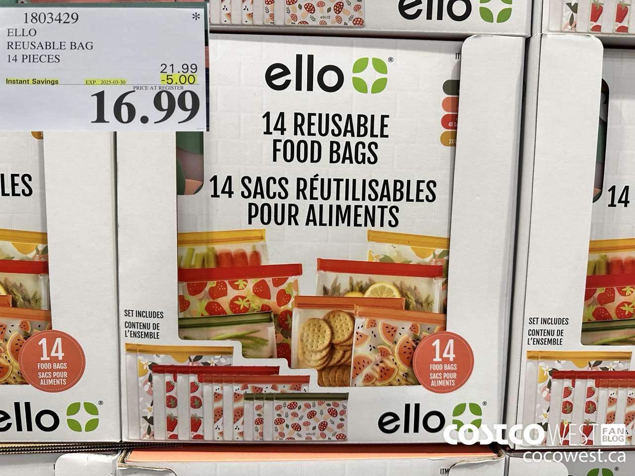 1803429 ELLO REUSABLE BAG 14 PIECES ($5.00 INSTANT SAVINGS EXPIRES ON 2025-03-30) $16.99