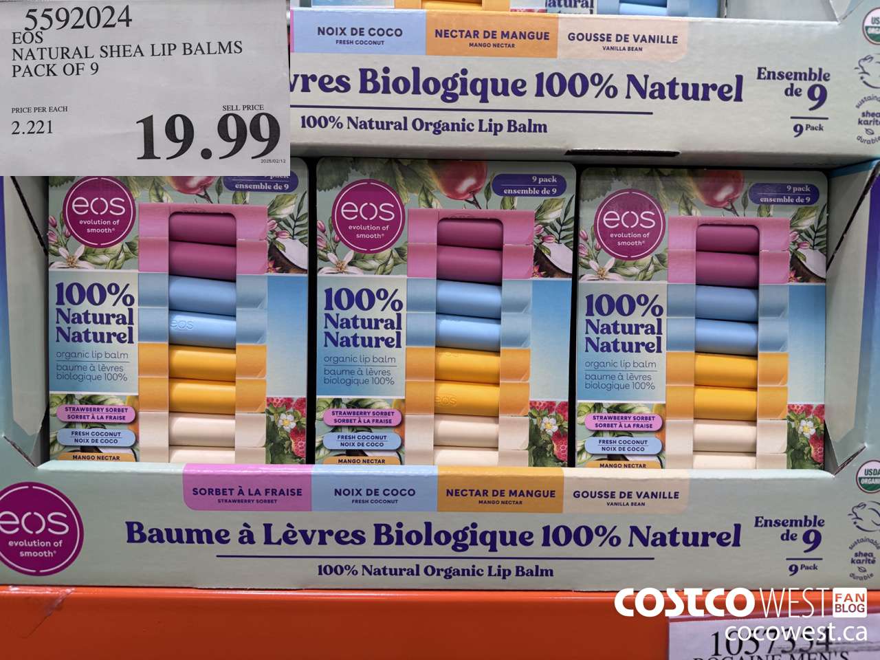 5592024 EOS NATURAL SHEA LIP BALMS PACK OF 9 $19.99