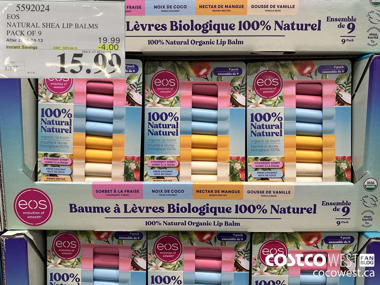 5592024 EOS NATURAL SHEA LIP BALMS PACK OF 9 ($4.00 INSTANT SAVINGS EXPIRES ON 2025-04-13) $15.99