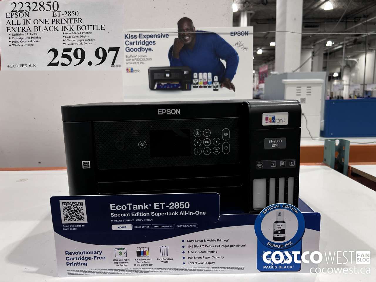 2232850 EPSON ET-2850 ALL IN ONE PRINTER EXTRA BLACK INK BOTTLE $259.97