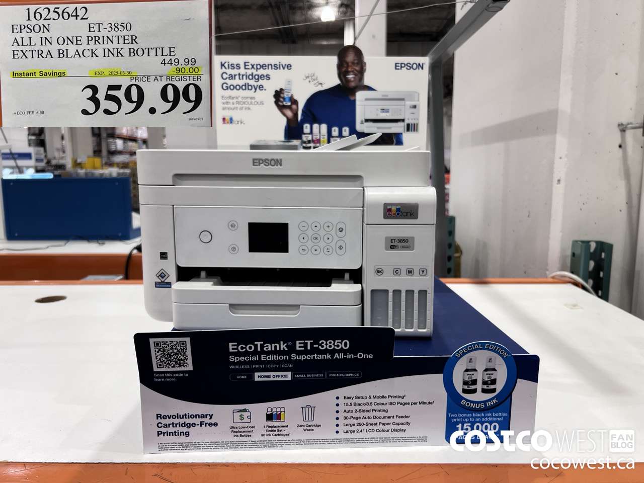 1625642 EPSON ET-3850 ALL IN ONE PRINTER ($90.00 INSTANT SAVINGS EXPIRES ON 2025-03-30) $359.99