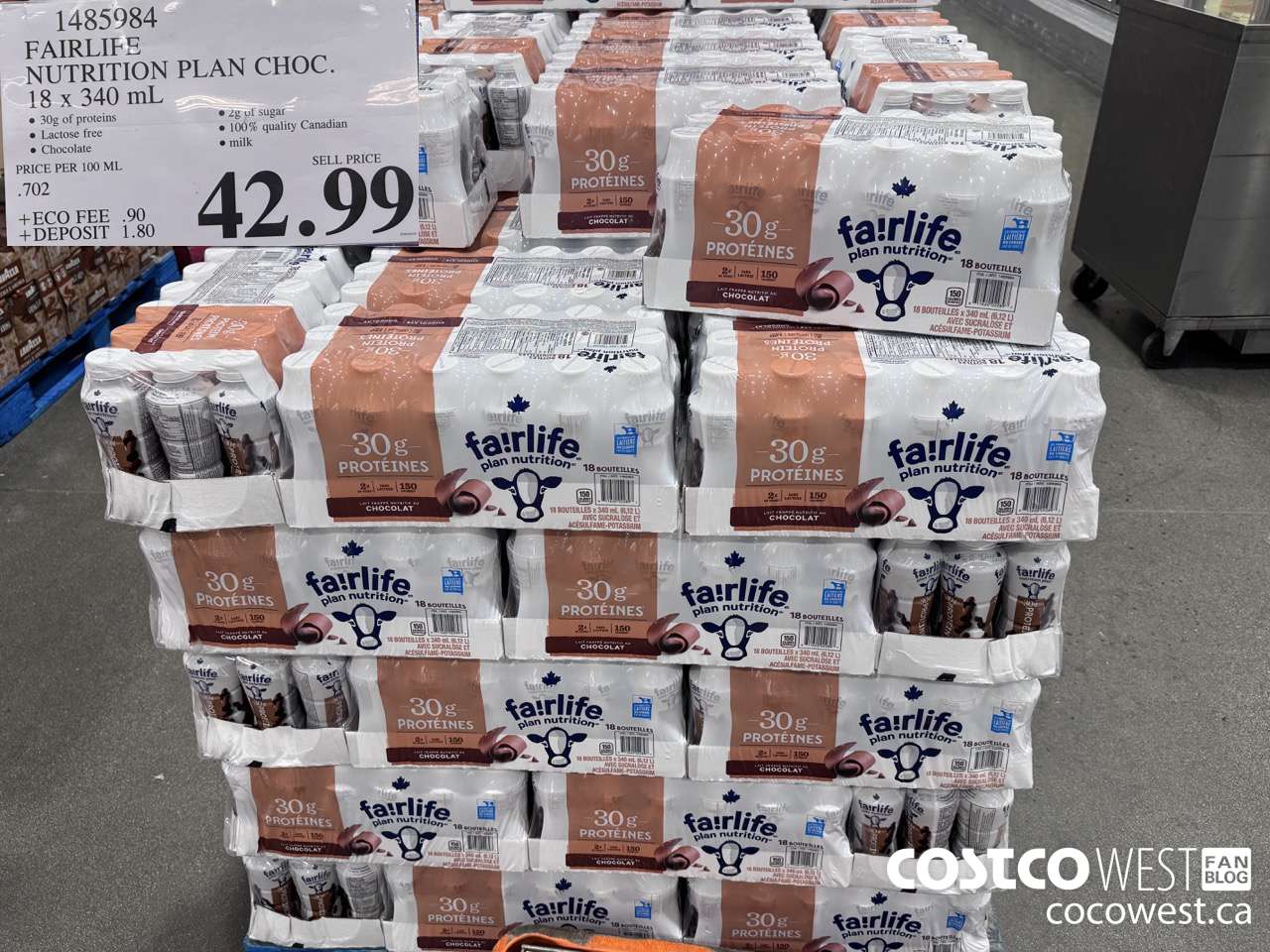 1485984 FAIRLIFE PROTEIN SHAKE CHOCOLATE 18 X 340ML $42.99