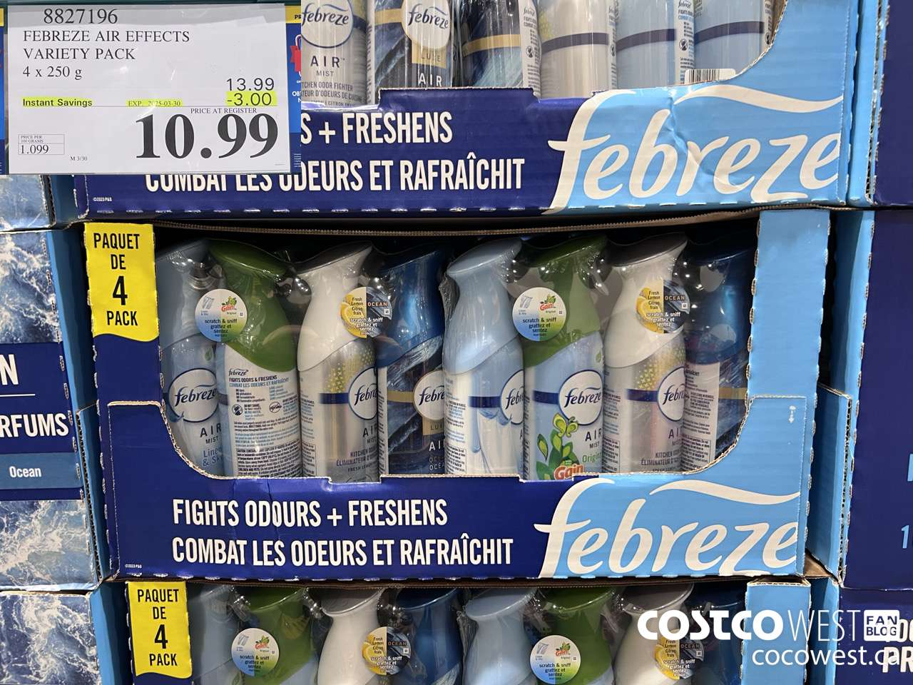8827196 FEBREZE AIR EFFECTS VARIETY PACK 4 X 250 G ($3.00 INSTANT SAVINGS EXPIRES ON 2025-03-30) $10.99