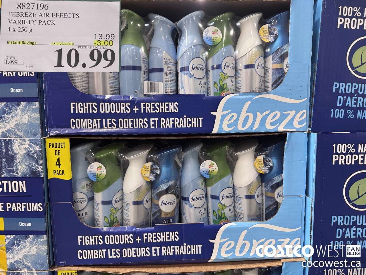 8827196 FEBREZE AIR EFFECTS VARIETY PACK 4 X 250 G ($3.00 INSTANT SAVINGS EXPIRES ON 2025-03-30) $10.99