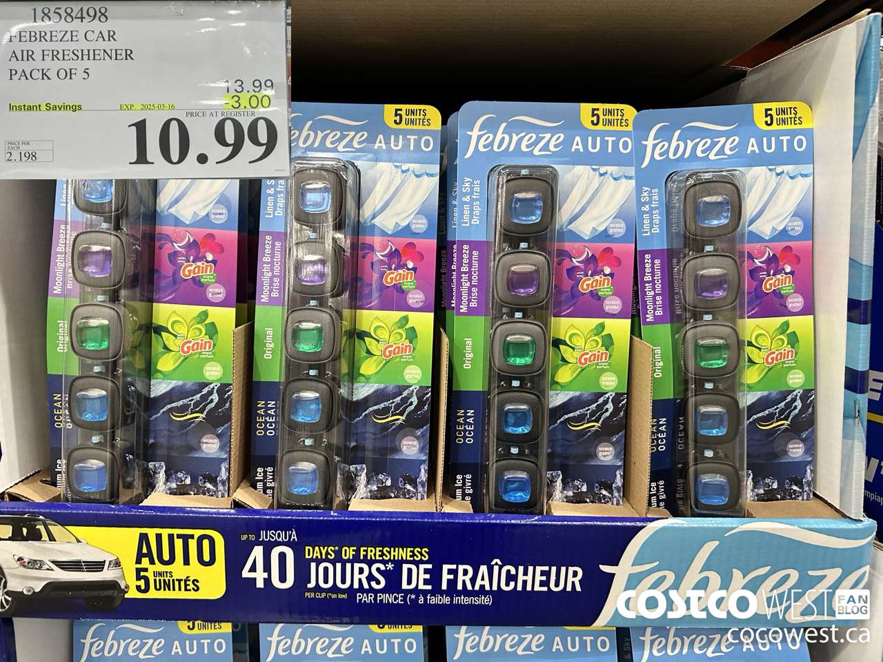 1858498 FEBREZE CAR AIR FRESHENER PACK OF 5 ($3.00 INSTANT SAVINGS EXPIRES ON 2025-03-16) $10.99