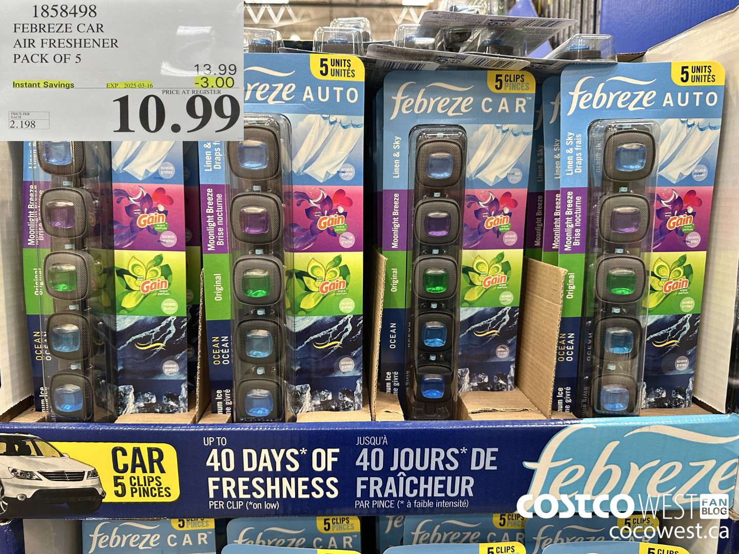 1858498 FEBREZE CAR AIR FRESHENER PACK OF 5 ($3.00 INSTANT SAVINGS EXPIRES ON 2025-03-16) $10.99