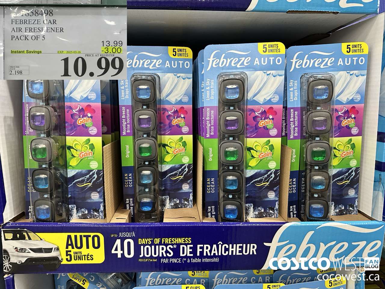 1858498 FEBREZE CAR AIR FRESHENER PACK OF 5 ($3.00 INSTANT SAVINGS EXPIRES ON 2025-03-16) $10.99