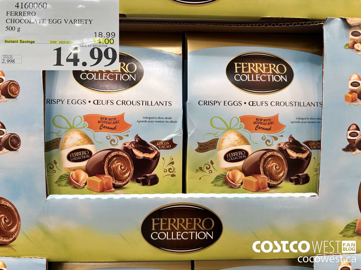 4160060 FERRERO CHOCOLATE EGG VARIETY 500G ($4.00 INSTANT SAVINGS EXPIRES ON 2025-03-16) $14.99
