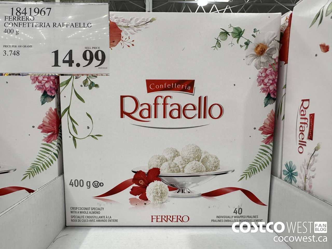 1841967 FERRERO CONFETTERIA RAFFAELLO 400 g $14.99