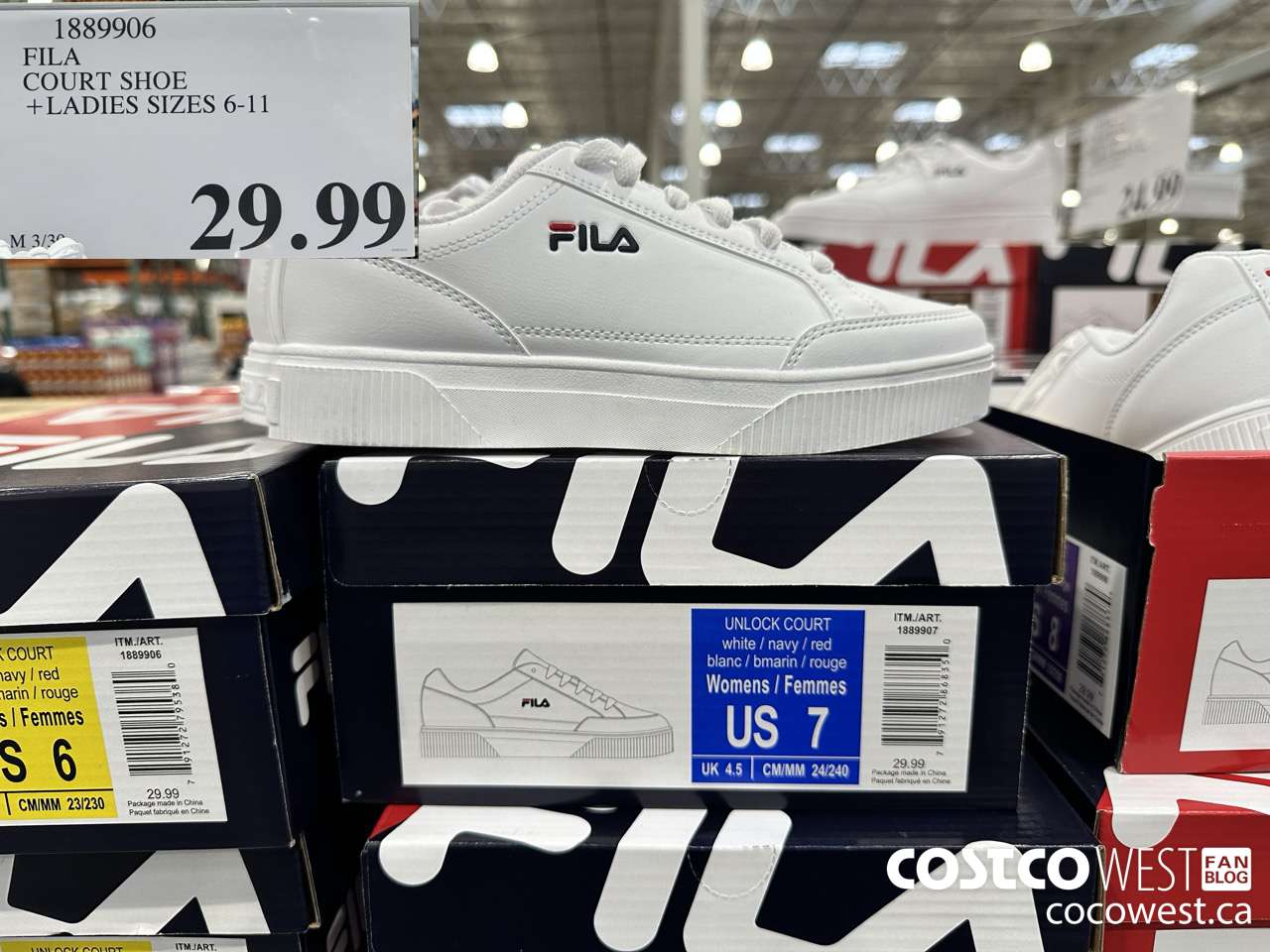 1889906 FILA COURT SHOE LADIES SIZES 6-11 $29.99