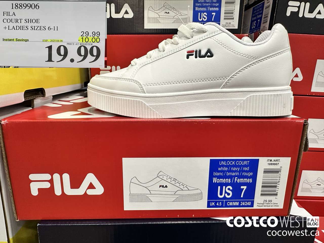 1889906 FILA COURT SHOE LADIES SIZES 6-11 ($10.00 INSTANT SAVINGS EXPIRES ON 2025-04-06) $19.99