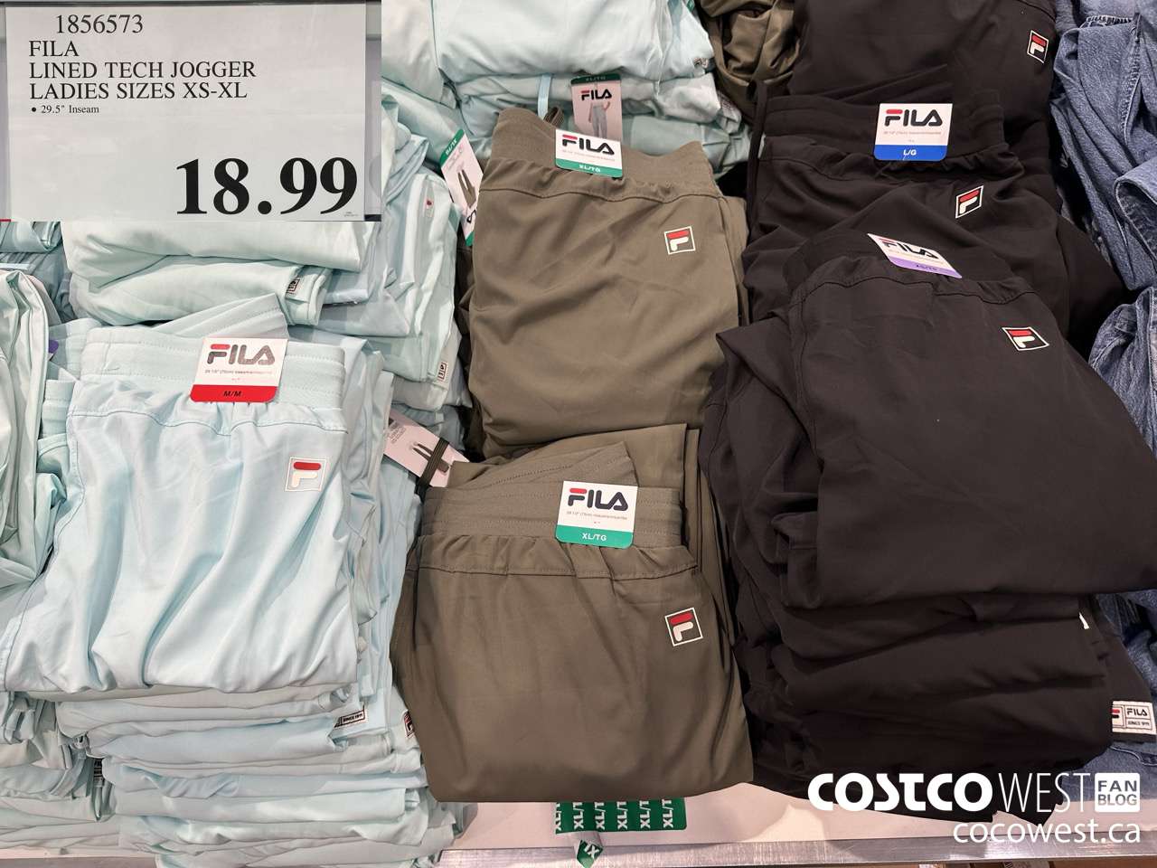 1856573 FILA LINED TECH JOGGER LADIES SIZES XS-XL $18.99