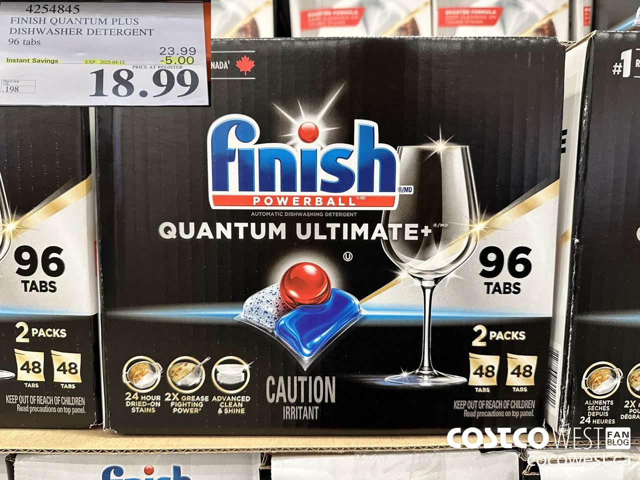 4254845 FINISH QUANTUM PLUS DISHWASHER DETERGENT 96 TABS ($5.00 INSTANT SAVINGS EXPIRES ON 2025-04-13) $18.99