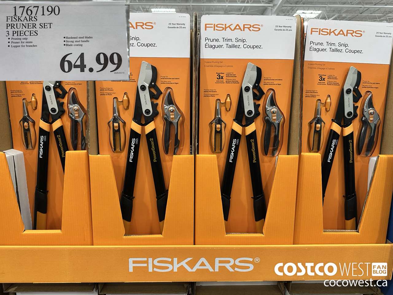 1767190 FISKARS PRUNER SET 3 PIECES $64.99