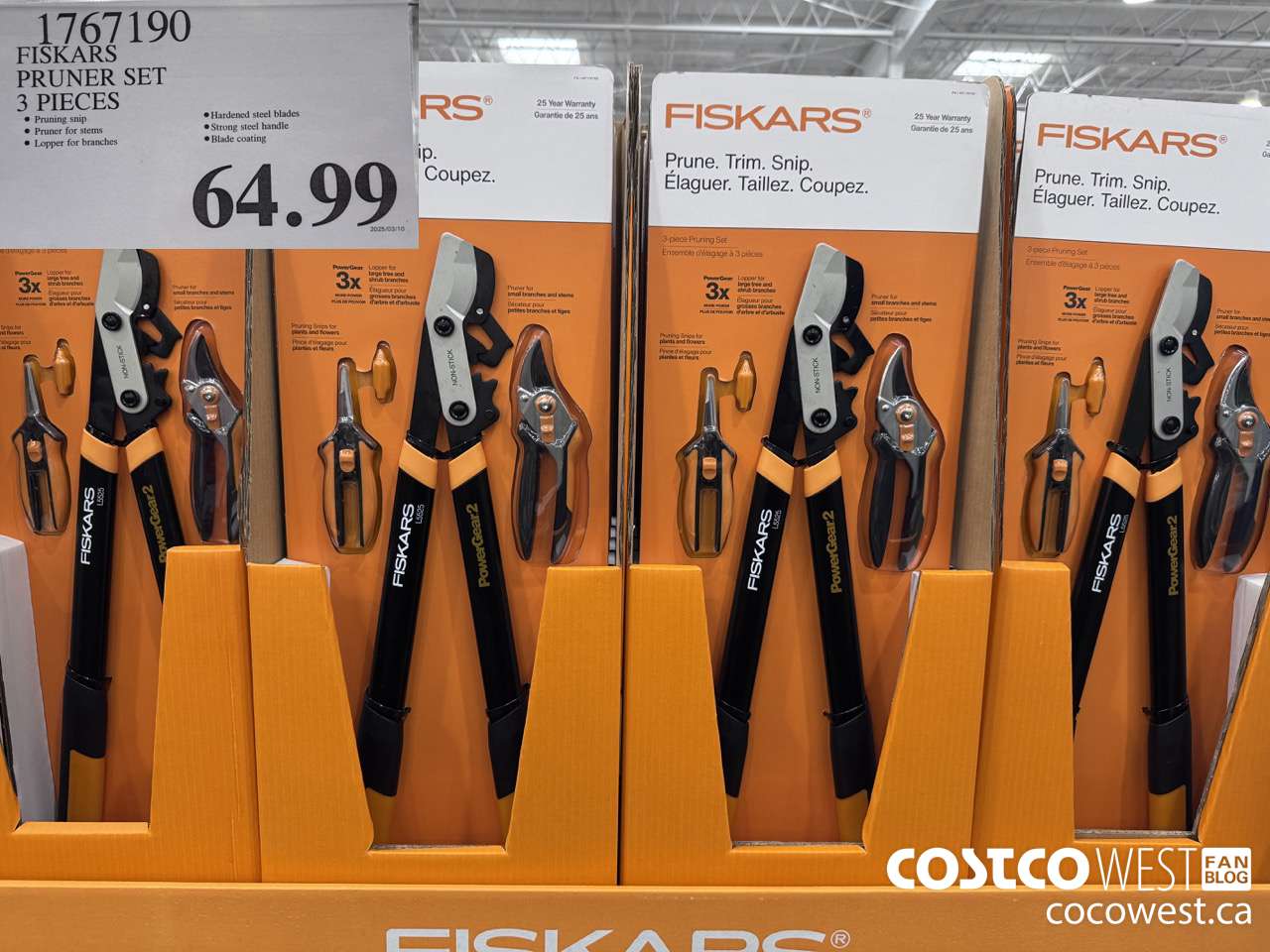 1767190 FISKARS PRUNER SET 3 PIECES $64.99
