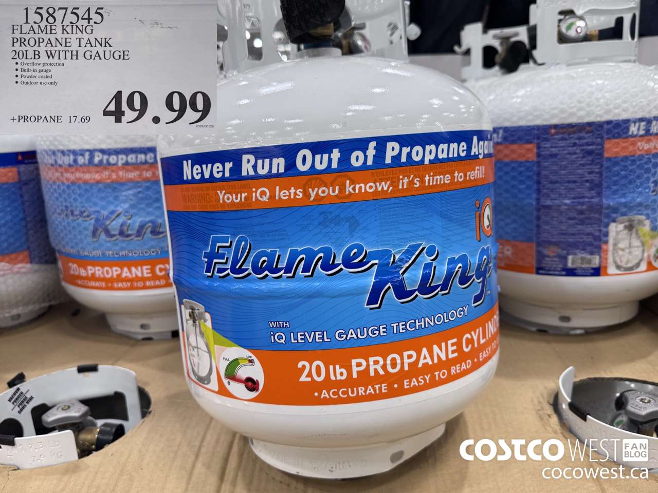 1587545 FLAME KING PROPANE TANK 20LB WITH GAUGE $44.99