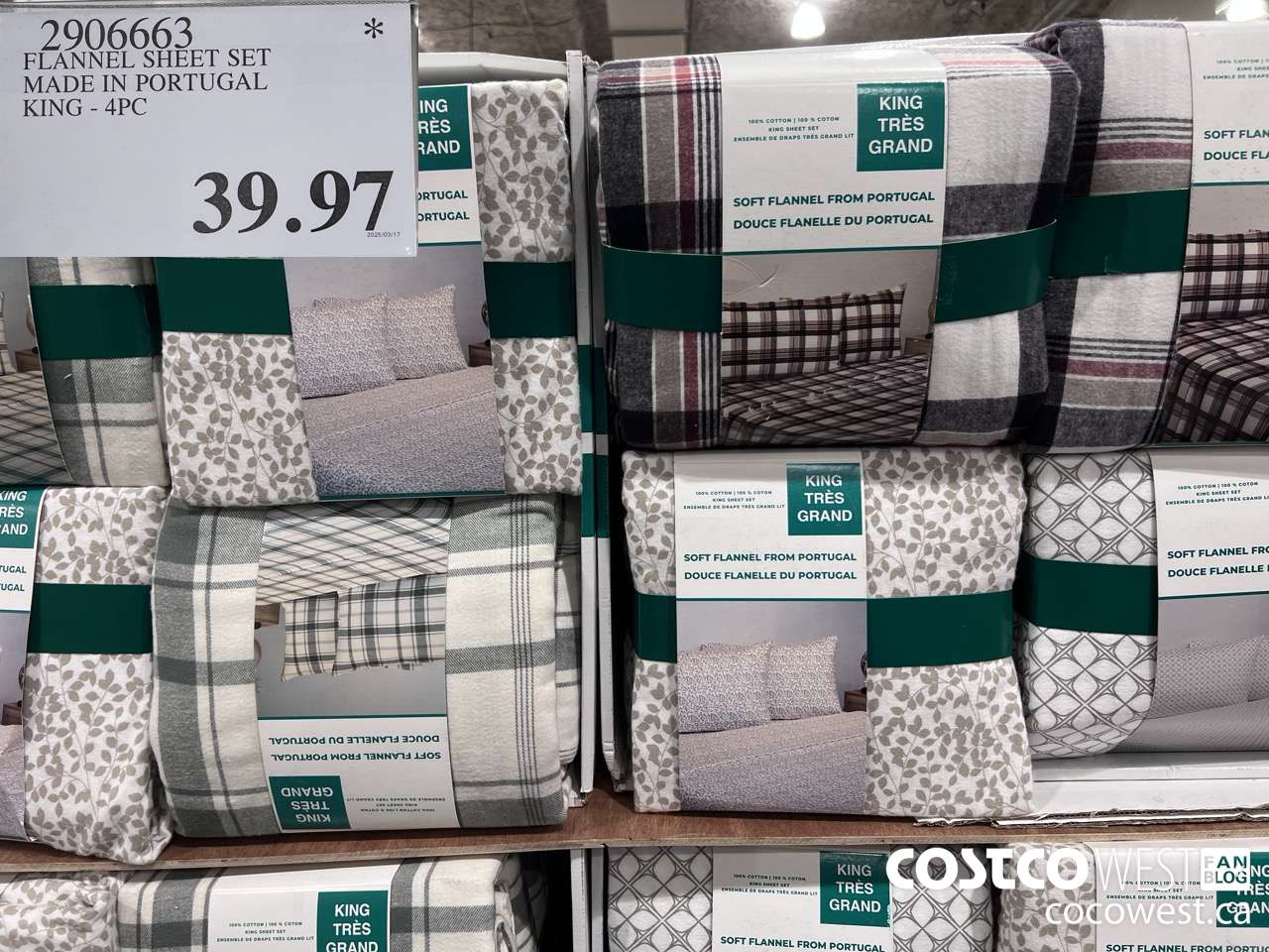 2906663 FLANNEL SHEET SET MADE IN PORTUGAL KING 4PC $39.97