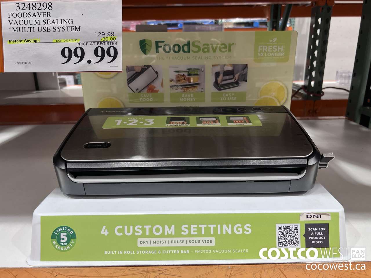 3248298 FOODSAVER VACUUM SEALING SYSTEM ($30.00 INSTANT SAVINGS EXPIRES ON 2025-03-30) $99.99