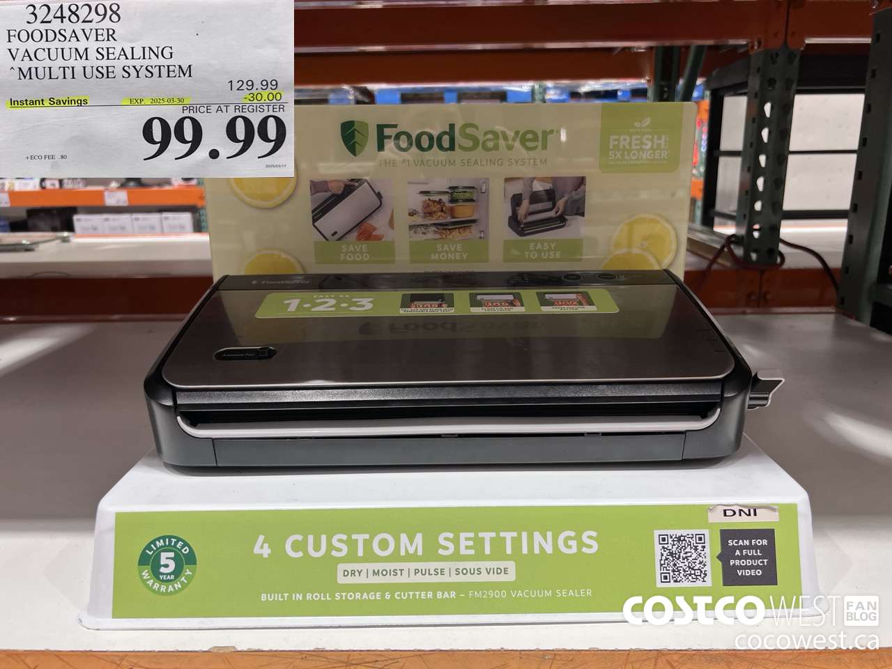 3248298 FOODSAVER VACUUM SEALING SYSTEM ($30.00 INSTANT SAVINGS EXPIRES ON 2025-03-30) $99.99