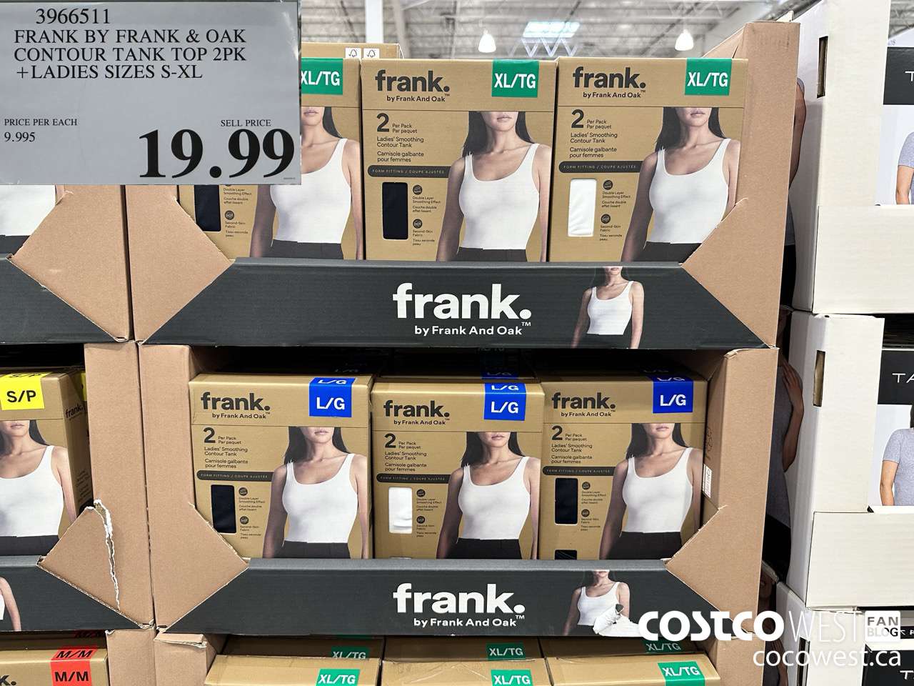 3966511 FRANK BY FRANK & OAK CONTOUR TANK TOP 2PK LADIES SIZES S-XL $19.99