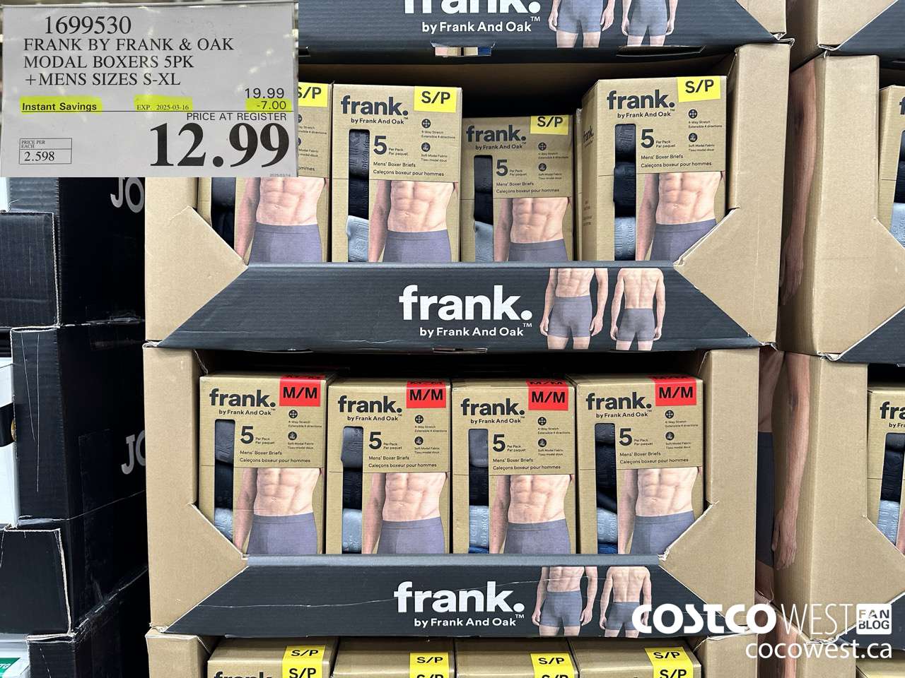 1699530 FRANK BY FRANK & OAK MODAL BOXERS 5PK MENS SIZES S-XL ($7.00 INSTANT SAVINGS EXPIRES ON 2025-03-16) $12.99