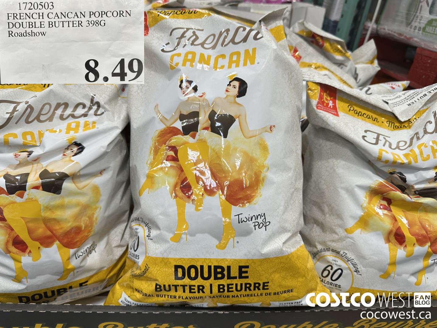 1720503 FRENCH CANCAN POPCORN DOUBLE BUTTER 398G  $8.49