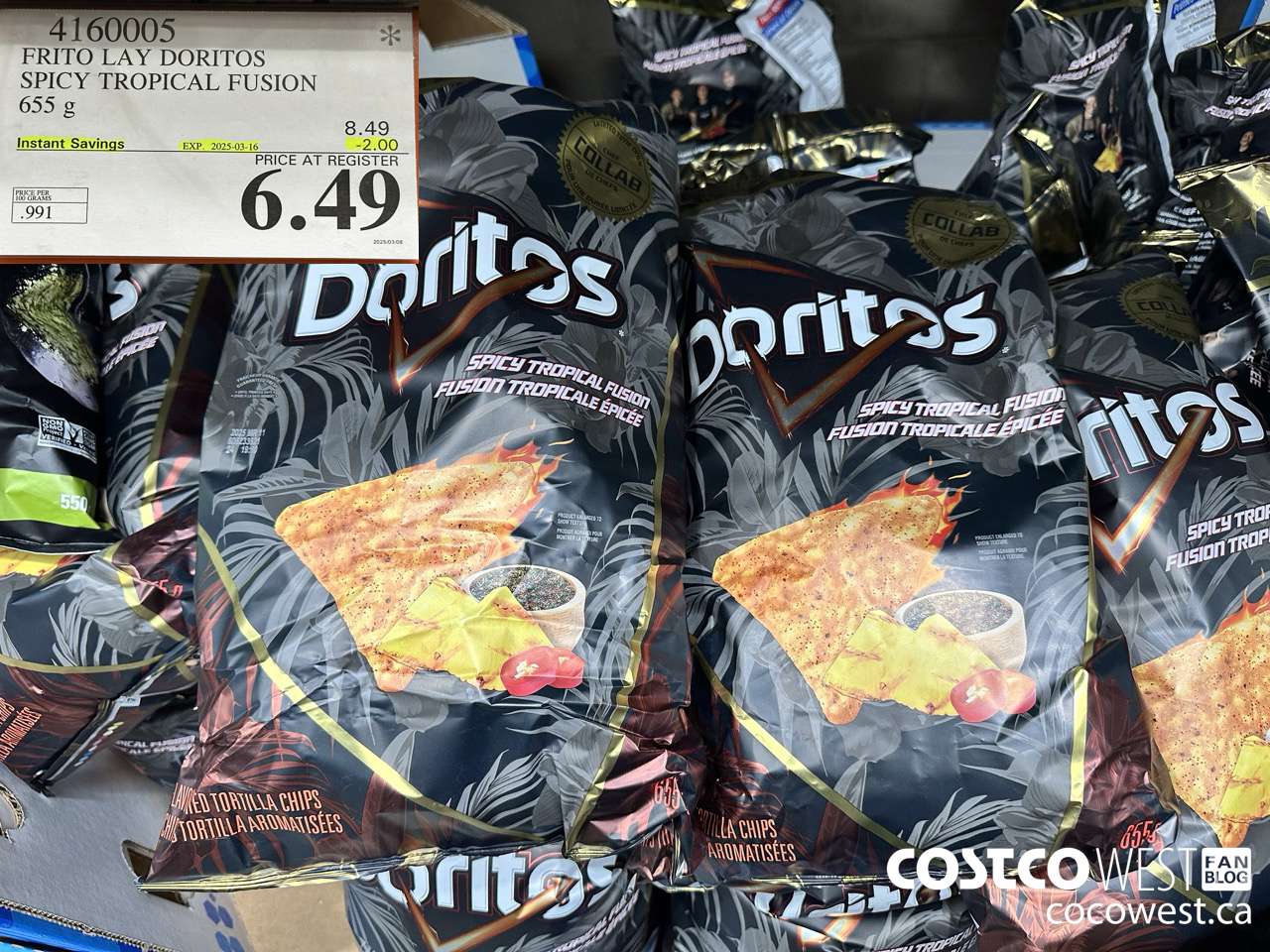 4160005 FRITO LAY DORITOS SPICY TROPICAL FUSION 655G ($2.00 INSTANT SAVINGS EXPIRES ON 2025-03-16) $6.49