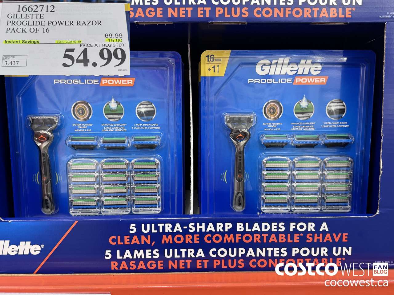 1662712 FUSION PROGLIDE POWER WITH HANDLE PACK OF 16 ($15.00 INSTANT SAVINGS EXPIRES ON 2025-03-30) $54.99