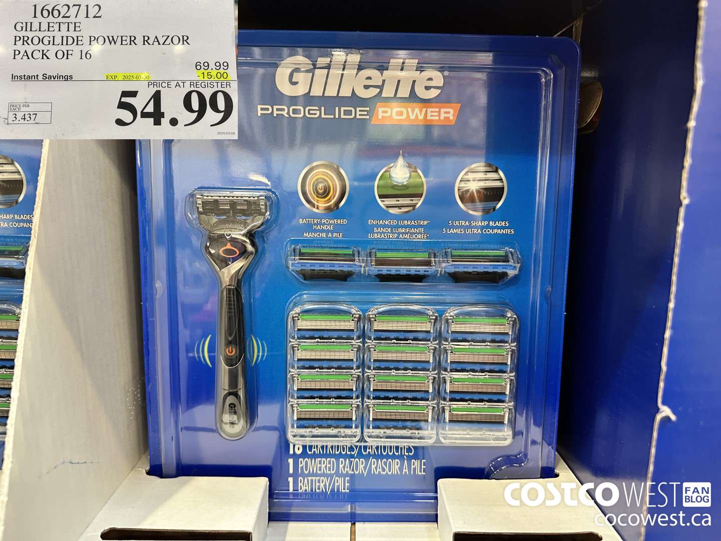 1662712 FUSION PROGLIDE POWER WITH HANDLE PACK OF 16 ($15.00 INSTANT SAVINGS EXPIRES ON 2025-03-30) $54.99