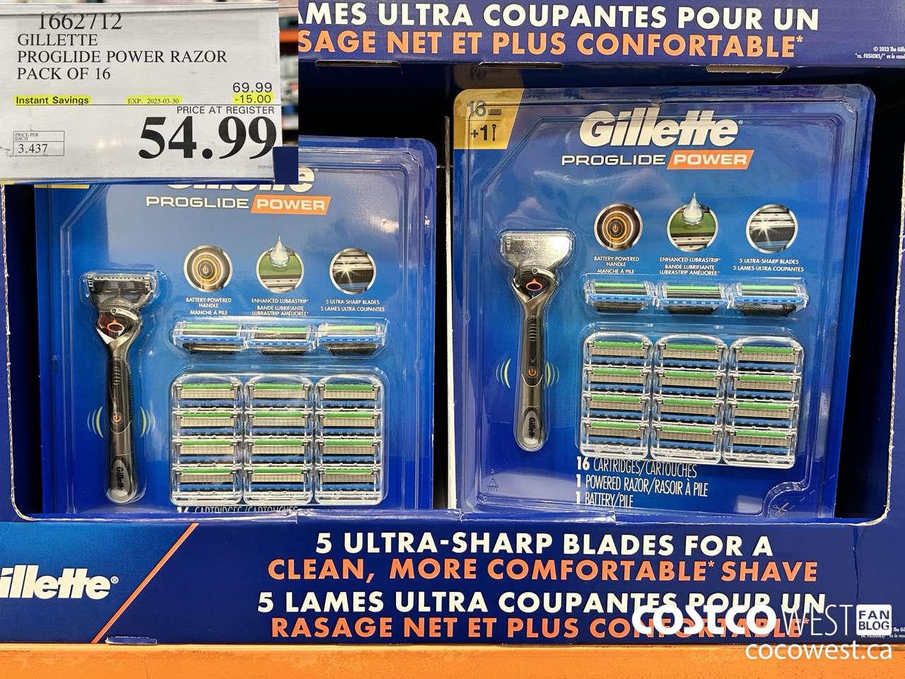 1662712 FUSION PROGLIDE POWER WITH HANDLE PACK OF 16 ($15.00 INSTANT SAVINGS EXPIRES ON 2025-03-30) $54.99