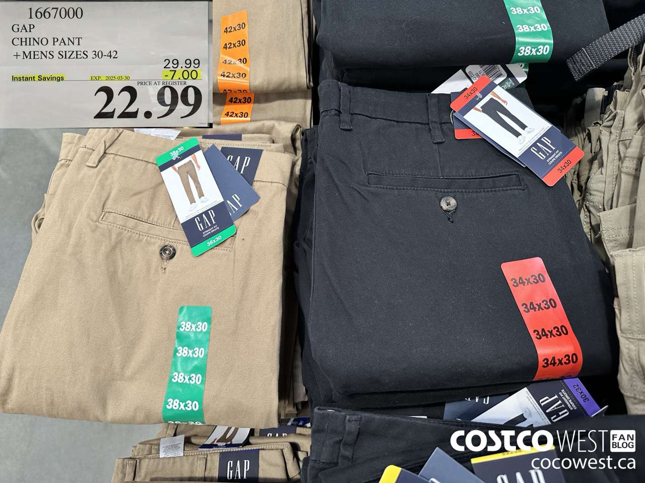 1667000 GAP CHINO PANT MENS SIZES 30-42 ($7.00 INSTANT SAVINGS EXPIRES ON 2025-03-30) $22.99