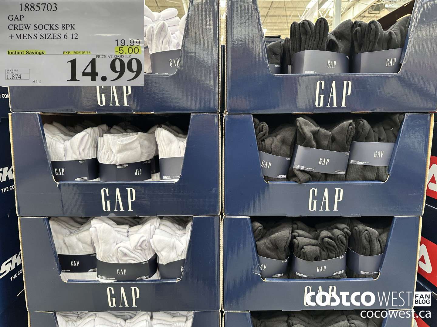 1885703 GAP CREW SOCKS 8PK MENS SIZES 6-12 ($5.00 INSTANT SAVINGS EXPIRES ON 2025-03-16) $14.99