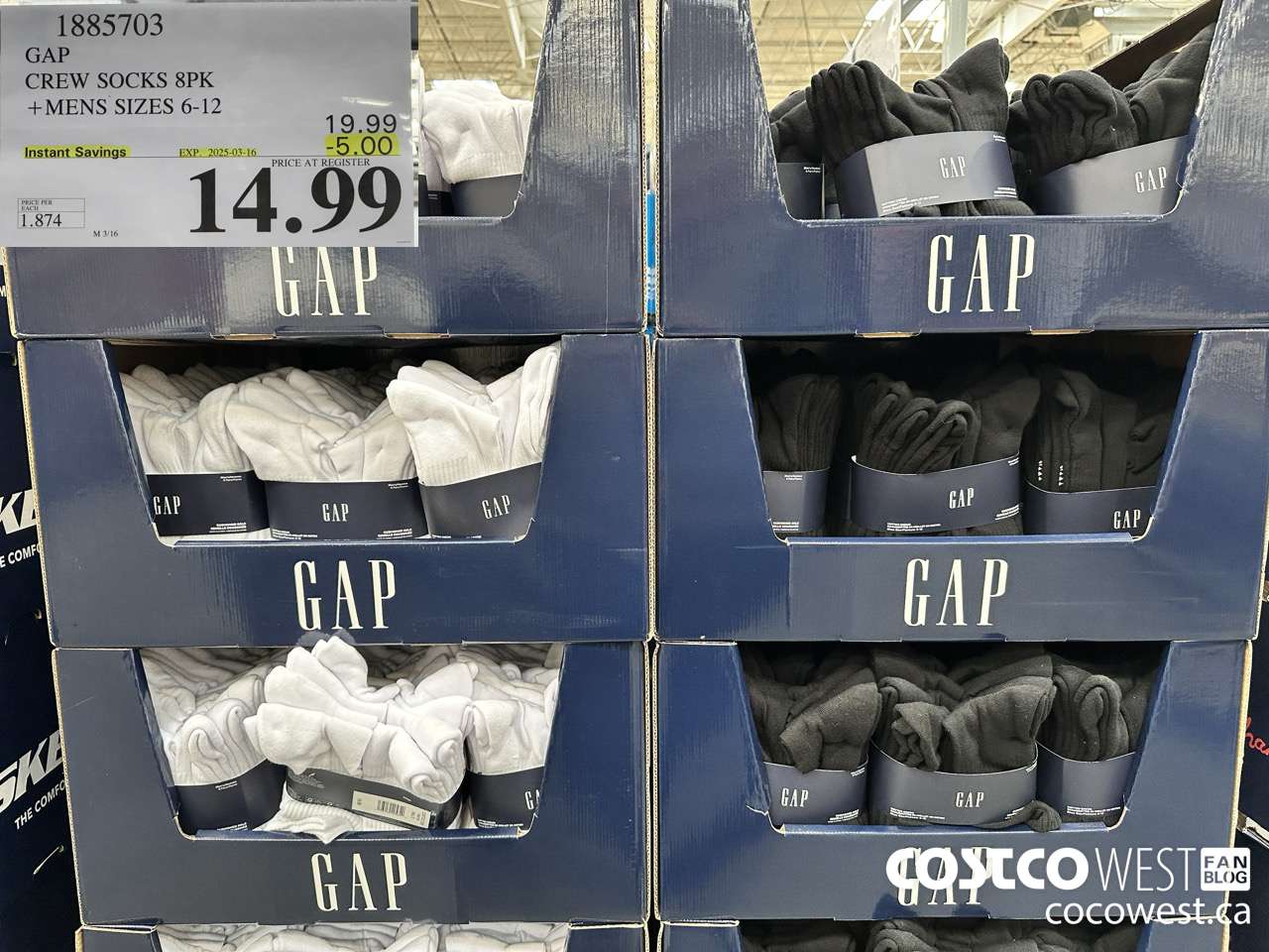 1885703 GAP CREW SOCKS 8PK MENS SIZES 6-12 ($5.00 INSTANT SAVINGS EXPIRES ON 2025-03-16) $14.99